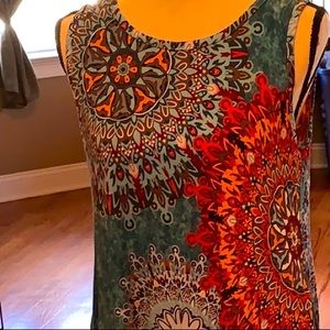 3/15 NWT L print Hao MaiLi A-line stretch dress